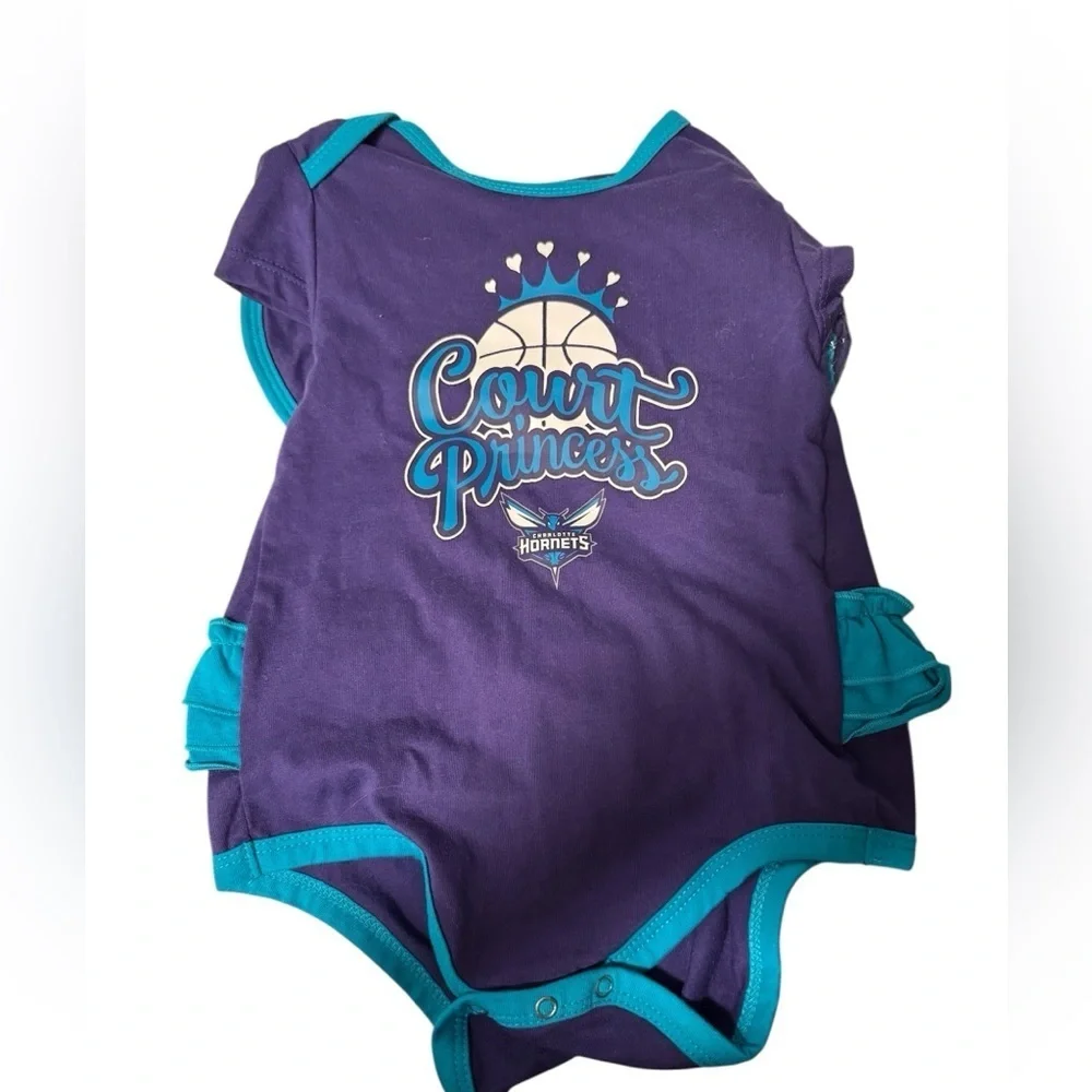 NBA 3 Piece Bodysuit set Charlotte Hornets Purple and Blue NWT